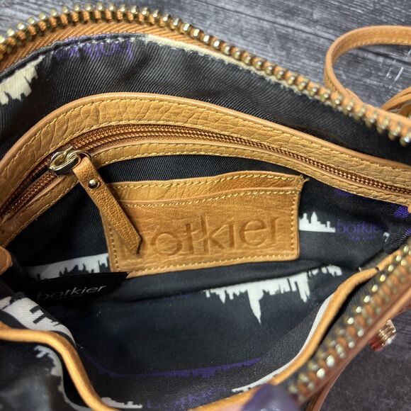Botkier Small  Crossbody Leather Handbag Bag Purse Soft Camel Color Gold - Picture 7 of 10